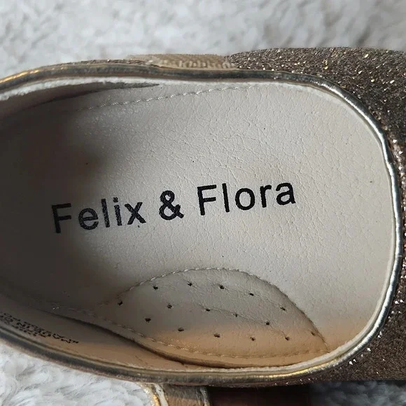 Felix & Flora Sparkle Gold Shoes - Picture 8 of 11